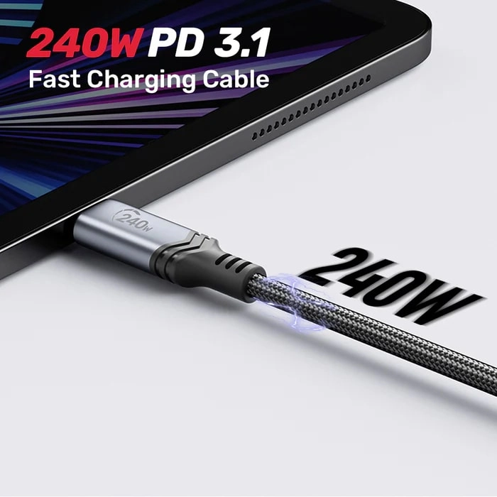 UNITEK%20TYPE-C%20HIZLI%20ŞARJ%202MT%20240W%20(C14110GY-2M)