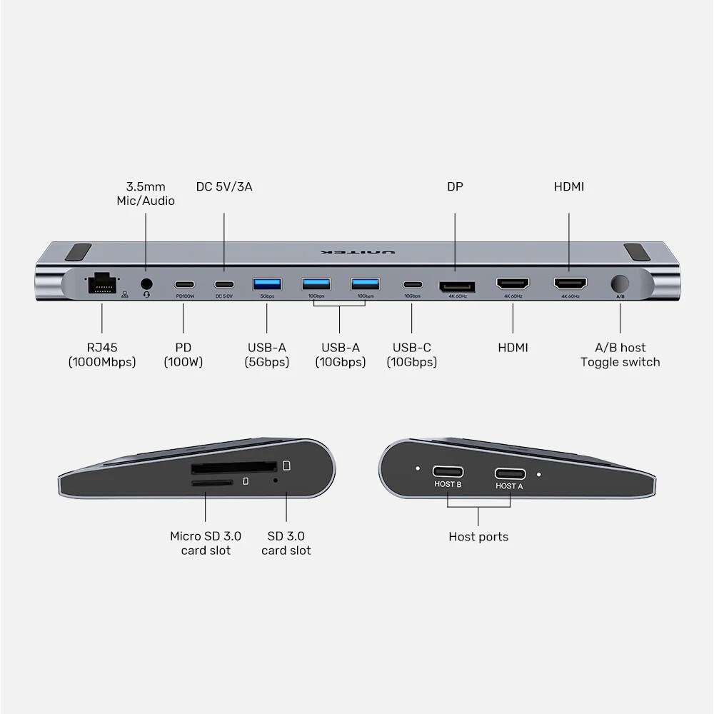 UNITEK%20UHUB15+%20USB-C%204K%20BAGLANTI%20ISTASYONU%20(D1106AGY01)