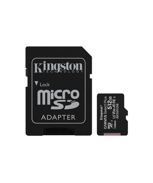 Kingston%20512GB%20microSDXC%20Canvas%20Select%20Plus%20100R%20A1%20C10%20Card%20+%20Adapter