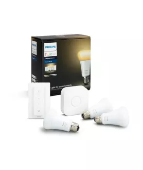 Philips Hue Beyaz Ambiyans Akıllı Başlangıç Seti 3’lü Kumandalı E27