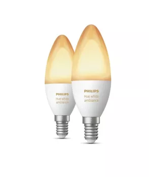 Philips Hue Beyaz Ambiyans Akıllı Ampul 2’li Ekopaket E14