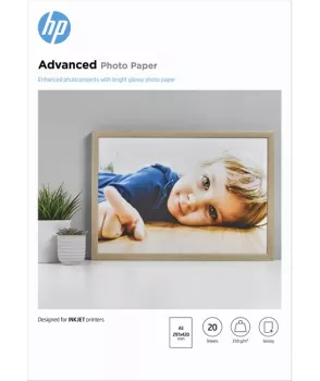 HP Q8697A Gelişmiş Parlak Fotoğraf Kağıdı, 20 yaprak/A3/297 x 420 mm