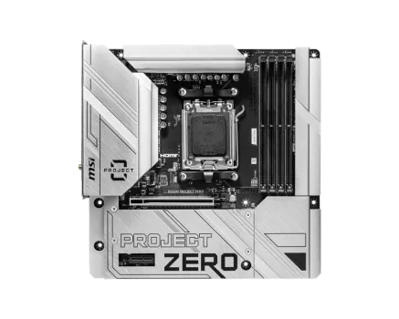 MSI B650M PROJECT ZERO AM5 DDR5 7600MHZ(OC) HDMI DP M.2 USB3.2 2.5G LAN WI-FI 6E mATX