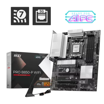 MSI PRO B850-P WIFI AM5 DDR5 8200MHZ(OC) HDMI 3x M.2 USB 10Gbs 5G LAN WI-FI 7 ATX