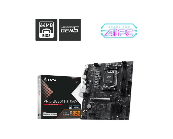 MSI PRO B850M-E EVO DDR5 ANAKART 8200MHz(OC)