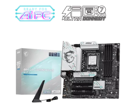 MSI B860M GAMING PLUS WIFI SOKET 1851 DDR5 8600MHZ(OC) 3xM.2 1x TB4 HDMI DISPLAY 5G LAN WIFI 7 mATX