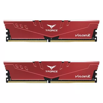 Team T-Force Vulcan Z Red 32GB 2x16GB 3200MHz CL16 DDR4 Gaming Ram (TLZRD432G3200HC16FDC01)