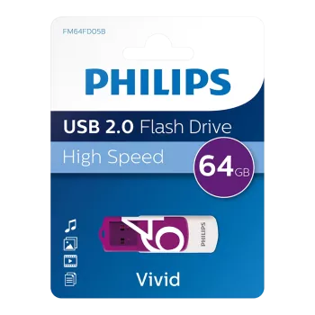 PHILIPS 64GB USB 2.0 25/10MB/S FM64FD05B/00