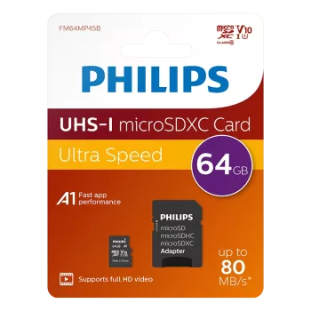 PHILIPS 64GB MICRO SDXC 80 MB/S C10 FM64MP45B/00