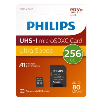 PHILIPS 256GB MICRO SDXC 80 MB/S C10 FM25MP45B/00
