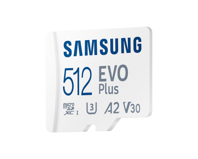 512GB SAMSUNG EVO PLUS MICROSDXC UHS-I U3 V30 A2 160MB/s MB-MC512SA/TR