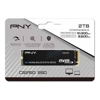 PNY CS2150 2TB  10200/8500 NVMe PCIe Gen5x4 M.2 SSD (M280CS2150-2TB-TB)