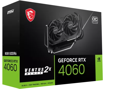 MSI GEFORCE RTX 4060 VENTUS 2X BLACK 8G OC HDMI DP 128 Bit