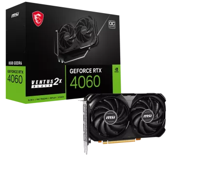 MSI GEFORCE RTX 4060 VENTUS 2X BLACK 8G OC HDMI DP 128 Bit