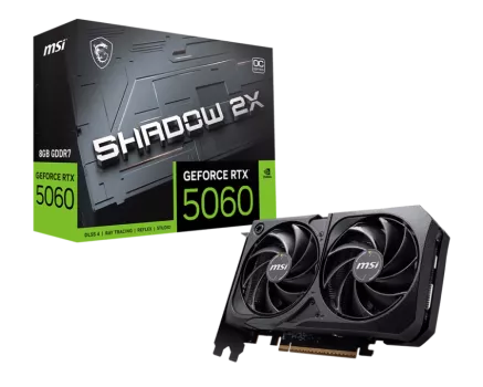 MSI VGA GEFORCE RTX 5060 TI 8G SHADOW 2X OC PLUS RTX5060 TI 8GB GDDR7 128B DX12 PCIE 5.0 X16 (3XDP 1XHDMI)