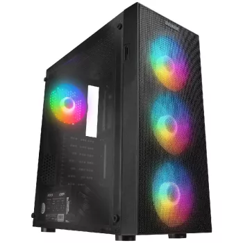 EVEREST FACED V5 MESH 600W RGB SİYAH GAMİNG KASA