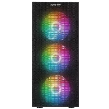 EVEREST FACED V5 MESH 600W RGB SİYAH GAMİNG KASA