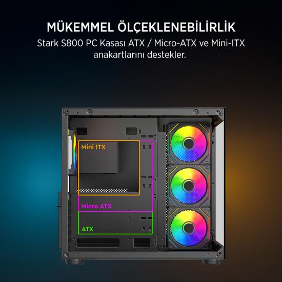 JAMES DONKEY STARK S800 4X ARGB SIYAH GAMING KASA