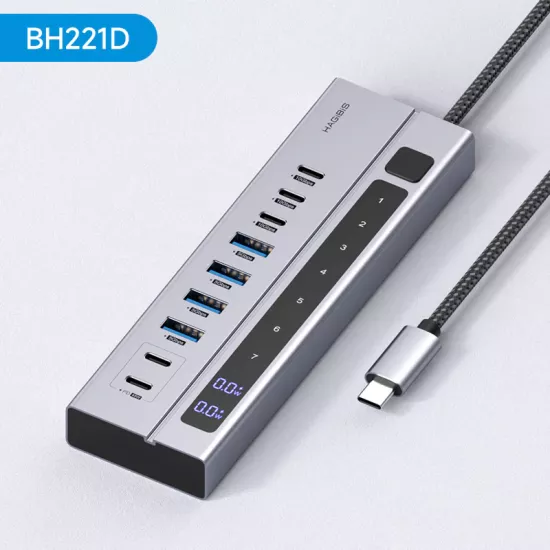Hagibis BH221D 9-in-1 USB-C Hub LED Ekranlı Çok Fonksiyonlu Docking Station