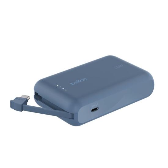 Belkin BoostCharge 10000mAh 20W Power Bank Entegre USB-C Kablolu - Mavi