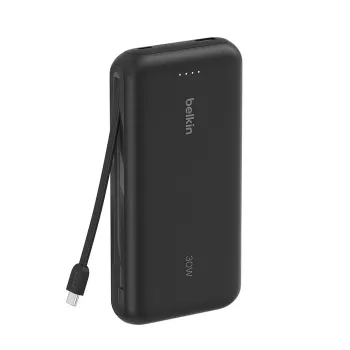Belkin BPB024 BoostCharge 20K 30W Entegre USB-C Kablolu Powerbank - Siyah