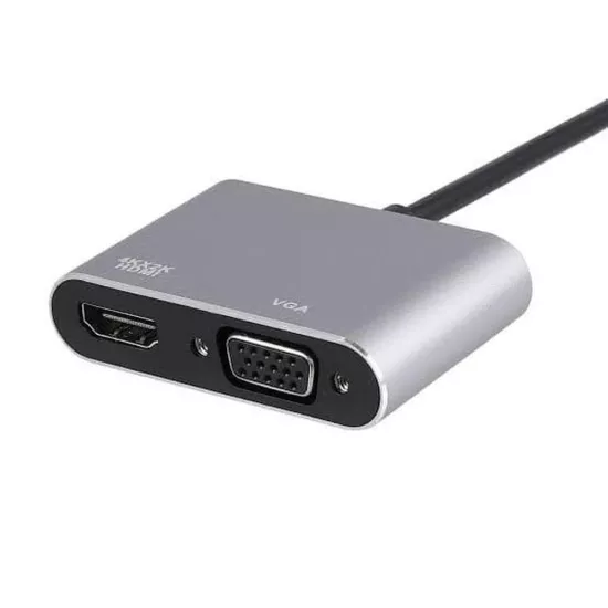 USB-C Hub 4’ü 1 Arada | 4K HDTV, VGA, USB 3.0, 87W PD Şarj