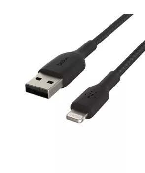 Belkin CAA002 Örgülü Apple Lightning Hızlı Şarj ve Data Kablosu 2m - Siyah