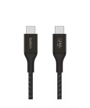 Belkin CAB015 BoostCharge Örgülü USB-C’ den USB-C’ye 240W 1m Kablo - Siyah