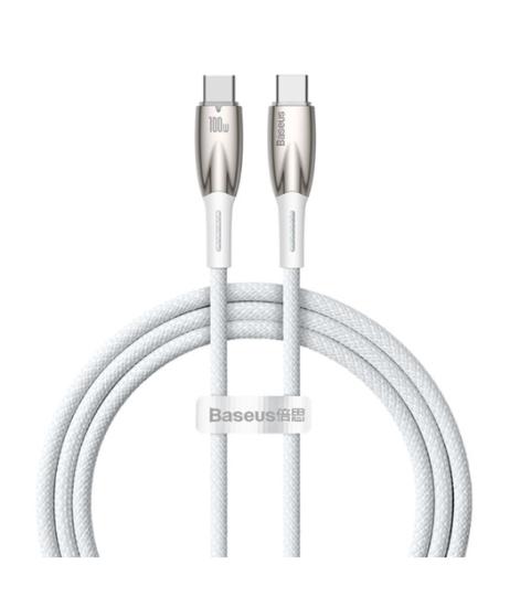 Baseus Glimmer Series Type-C to Type-C 100W Hızlı Şarj Kablosu 1m. - Beyaz