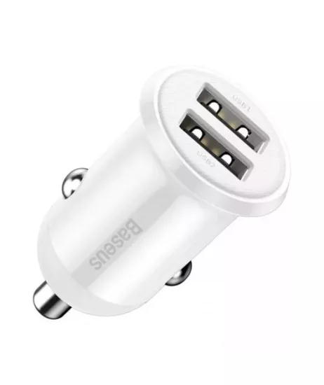 Baseus Grain Pro Araç Şarjı (2*USB 4.8A ) - Beyaz