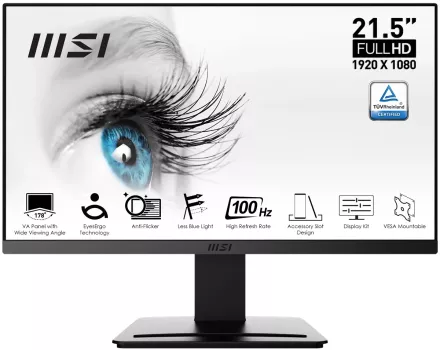 21.5 MSI PRO MP223 FHD 1MS 100HZ FLAT VA  ADAPTIVE-SYNC