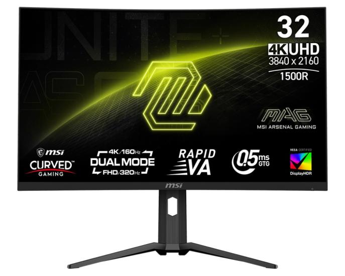 31.5 MSI MAG 321CUPDF 0.5MS 160HZ 4K UHD VA FREE-SYNC CURVED GAMING
