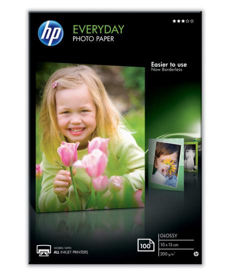 HP CR757A Günlük Parlak Fotoğraf Kağıdı, 100 yaprak/10 x 15 cm