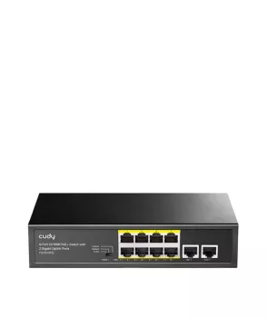 CUDY 8Port 10/100M PoE+2GB Up 80W Switch