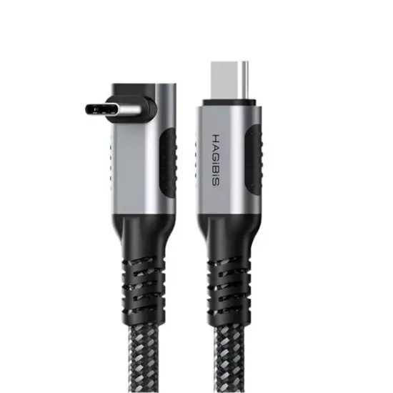 Hagibis UC4W 90° USB4 Type-C Kablo | 240W PD Şarj & 40Gbps Veri