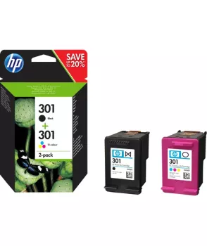 HP N9J72AE BK/CMY Mürekkep Kartuş 2’li Paket (301)