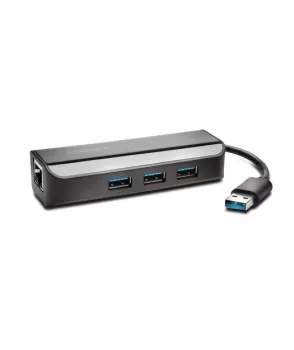 Kensington UA3000E USB 3.0 Eternet Adaptörü & 3 girişli Hub