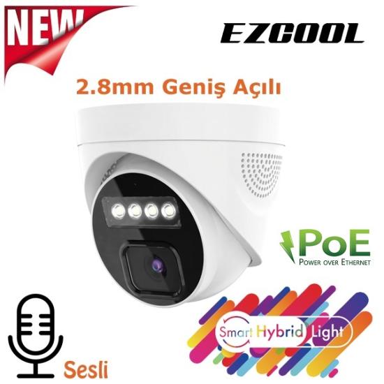 EZCOOL EZ-1045IPS 5MP 2.8MM HIBRIT POE SESLİ IP DOME KAMERA