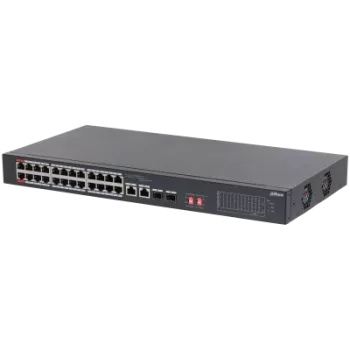 DAHUA S3226-24ET-240 24 PORT 24XFE-2XGE-2X1GE/SFP YÖNETİLEMEZ MEGABİT 240W POE SWİTCH