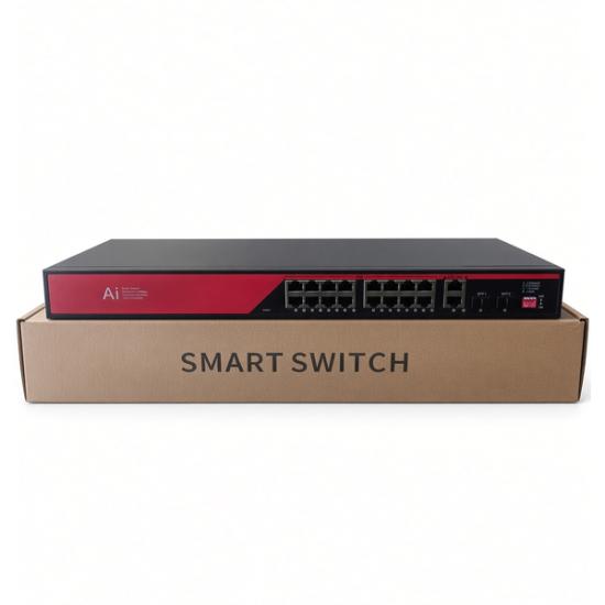 EZCOOL EZ-16PSX-SFP 16 PORT 16FE+2GE+2SFP 240W GİGABİT POE SWİTCH