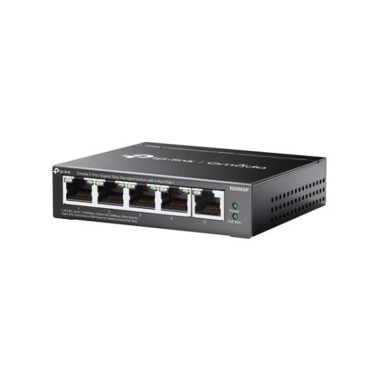TP-LINK ES205GP 5 PORT YÖNETİLEBİLİR 65W POE SWITCH