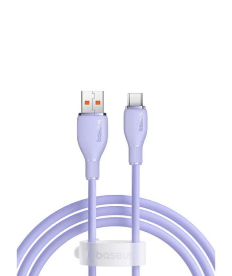 ’’Baseus Pudding Hızlı Şarj Özellikli USB Type-C 100W Kablo 1.2M Mor P10355703511-00