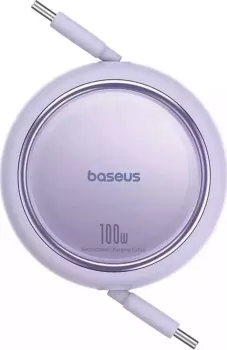 Baseus Free2 Draw Mini Makaralı Type-C to Type-C 100W Kablo 1m.-Mor - P10364500511-00