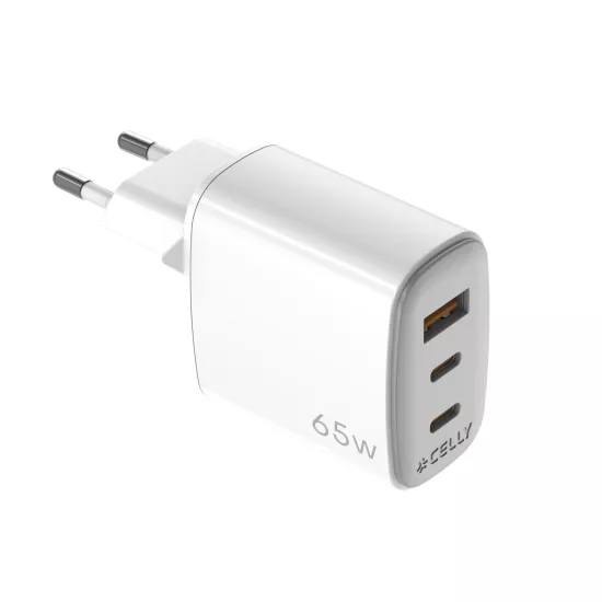 Celly UPTC 65W GaN Duvar Şarjı-Beyaz