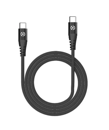 Celly USB-C to USB-C 60W Nylon Kablo Siyah