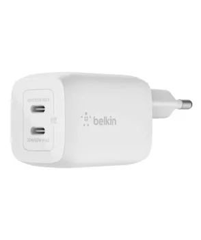 Belkin WCH013 65W 2’li USB-C PD GAN Hızlı Duvar Şarjı - Beyaz