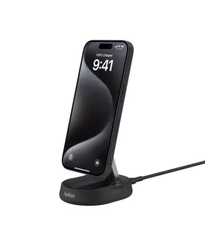 Belkin WIA008 BoostCharge Pro Katlanabilir Manyetik Qi2 15W Şarj Standı - Siyah