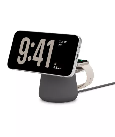 Belkin WIZ020 Boostcharge Pro Kablosuz 2’si 1 arada Magsafe 15W Şarj Istasyonu - Siyah