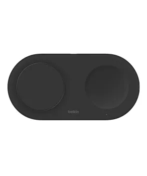 Belkin WIZ021 BoostCharge Pro 2’si 1 arada Qi2 15w  MageSafe Kablosuz Şarj İstasyonu - Siyah