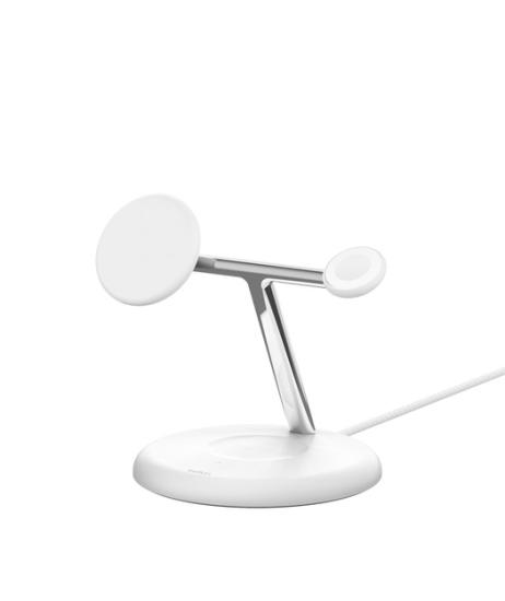 Belkin Qi2 15W 3in1 Magsafe Kablosuz Şarj Standı - Beyaz